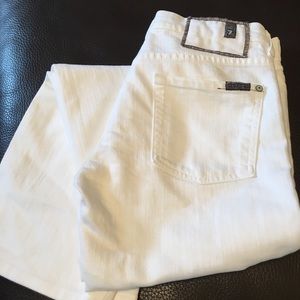 7 For All Mankind white bootcut jeans